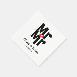 Mutige Mr. and Mr. Anzug Modern Gay Wedding Serviette