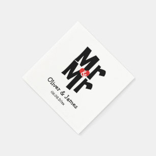 Mutige Mr. and Mr. Anzug Modern Gay Wedding Serviette