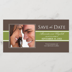 Mutige olivgrünes Grün-Streifen-Save the Date Save The Date