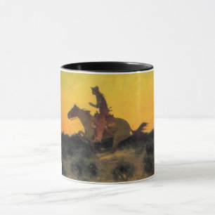 Mutige Pferderennen gegen den Sonnenuntergang Tasse
