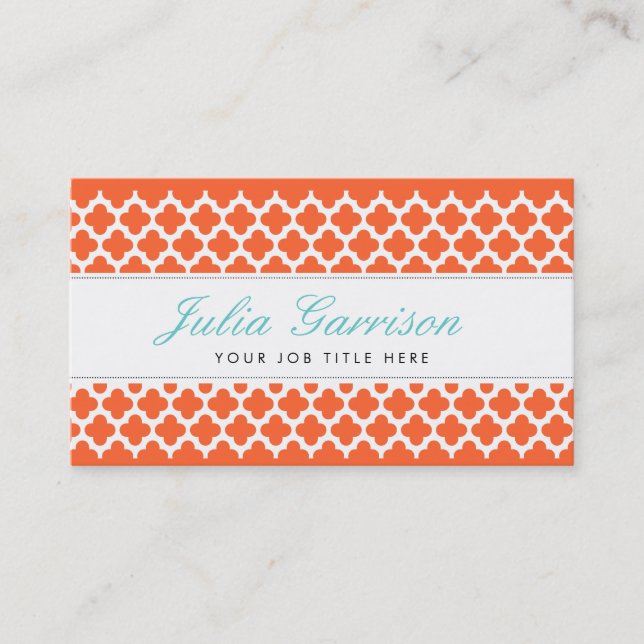 Mutige Quatrefoil Visitenkarten Visitenkarte (Vorderseite)