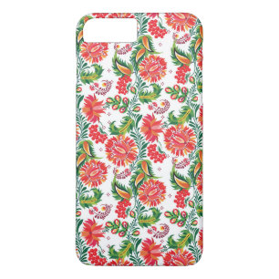 Mutige rote Blumendahlie-Blumen-Blumenmuster Case-Mate iPhone Hülle