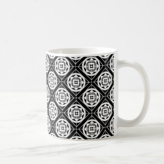 Mutige schwarze u. weiße Medalion Kaffeetasse