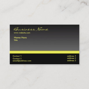 Mutige schwarze und gelbe Visitenkarte