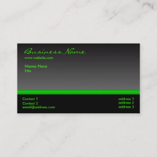 Mutige schwarze und grüne Visitenkarte
