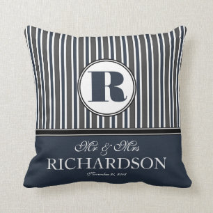 Mutige Streifen Herr und Frau Couple Personalized Kissen