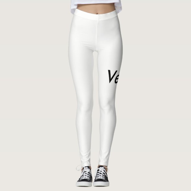 Mutige vegane Leggings (Vorderseite)