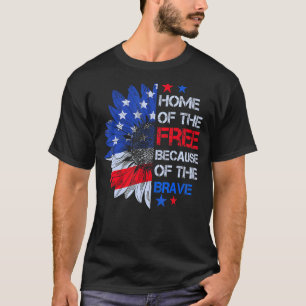 Mutige Vintage amerikanische Flagge Sonnenblume Pa T-Shirt