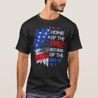 Mutige Vintage amerikanische Flagge Sonnenblume Pa T-Shirt