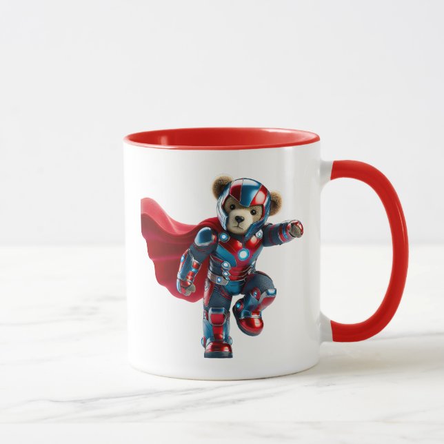 Mutiger Bär in Futurisrüstung. Tasse (Rechts)