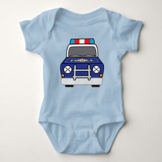 Mutiger blauer Polizei-Streifenwagen Baby Strampler