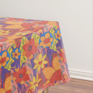 Mutiger Bohemischer orange Garten-Druck Tischdecke