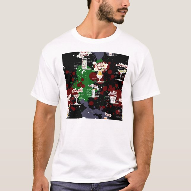 Mutiger Cocktail-Getränk-Rezept-Entwurf T-Shirt (Vorderseite)