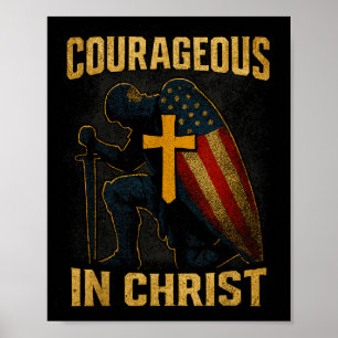 Mutiger in Christus Ritterkreuz Patriotisches USA- Poster