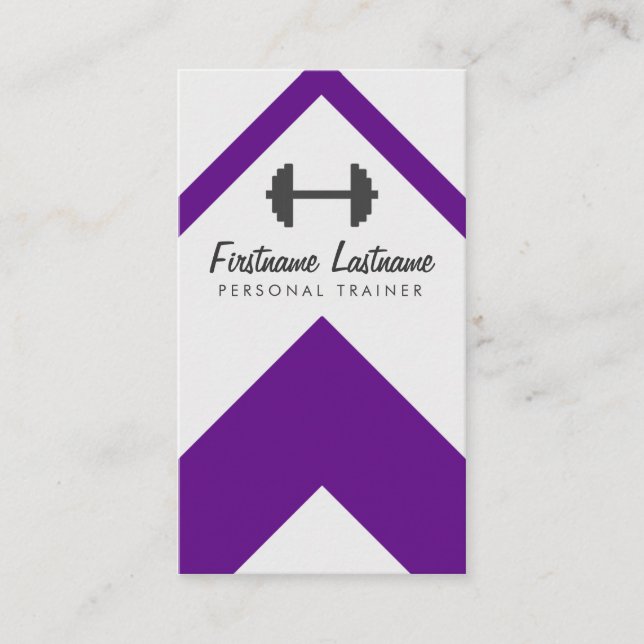 Mutiger lila persönlicher Trainer u. Fitness Visitenkarte (Vorderseite)