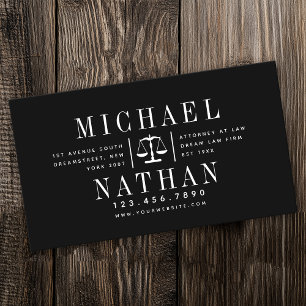 Mutiger Moderner Schwarzer Rechtsanwalt Visitenkarte