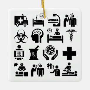 Mutiger Schwarzweiss-Entwurf der medizinischen Keramikornament