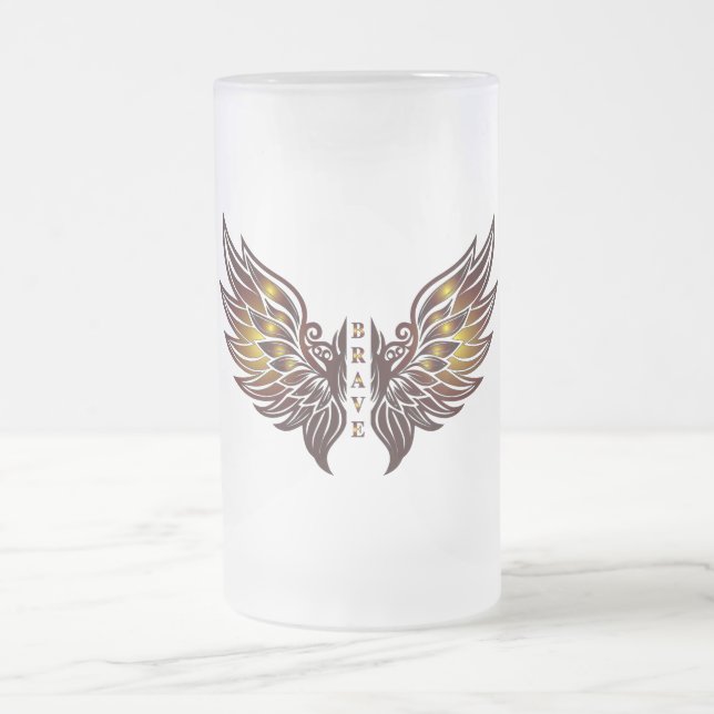 Mutiges Bierglas Mattglas Bierglas (Mittel)