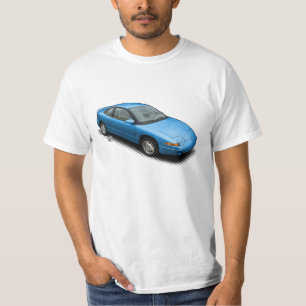 Mutiges Blau Saturn 1991 SC2 auf weißem T - Shirt