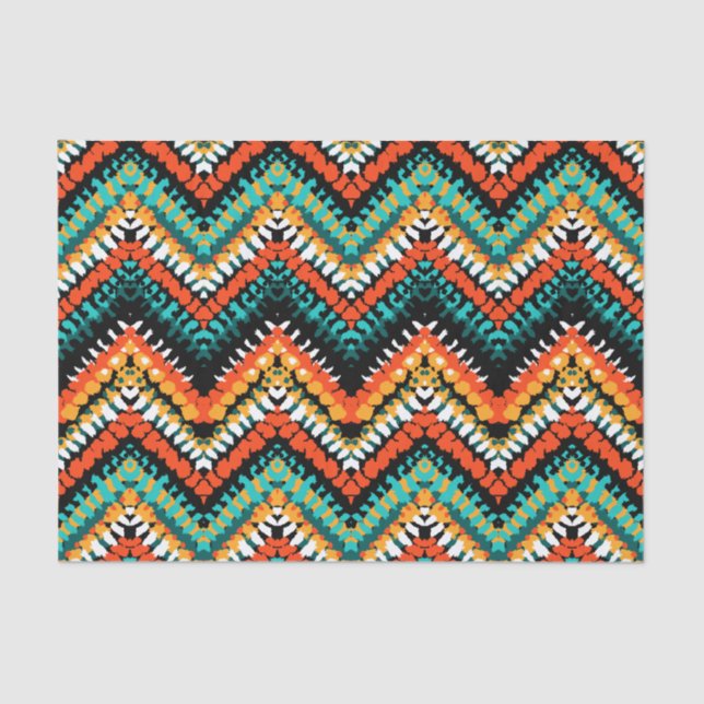 Mutiges ethnisches gebürtiges Stammes- Muster Seidenpapier (Vorderseite)