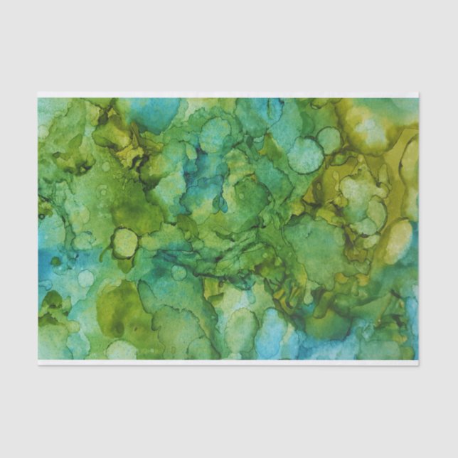 Mutiges helles blaues und grünes abstraktes seidenpapier (Vorderseite)