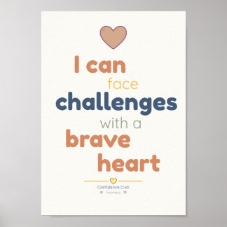 Mutiges Herz | Kinder-Affirmationsposter Poster