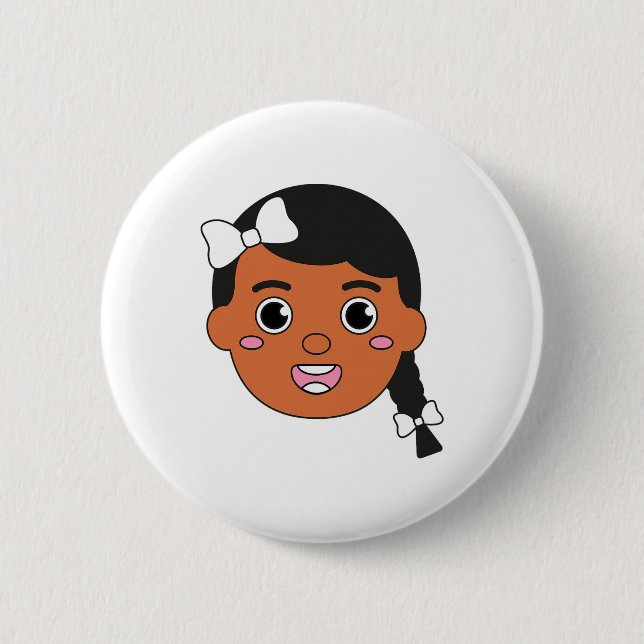 Mutiges Mädchen Black History Month Frauen Afroame Button (Vorderseite)
