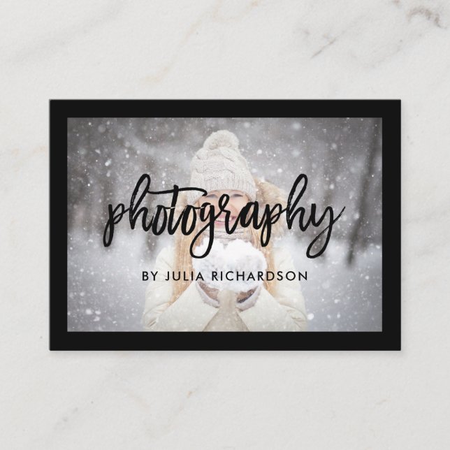 Mutiges Schwarzes | zwei Fotos für Fotografen Visitenkarte (Vorderseite)