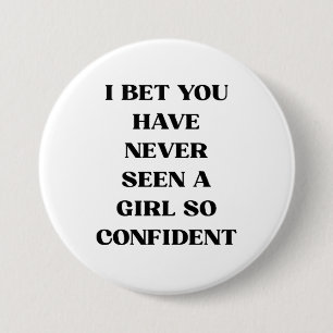 Mutiges Selbstbewusstes Mädchen Zitat-Typografie – Button