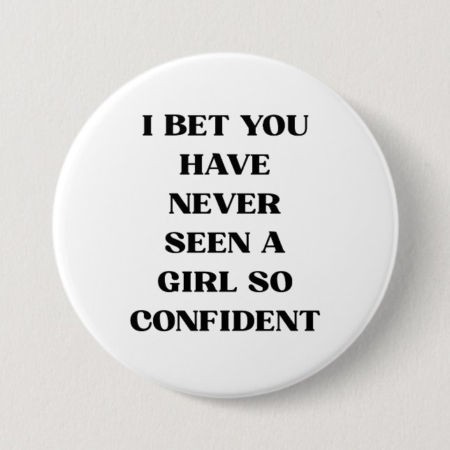 Mutiges Selbstbewusstes Mädchen Zitat-Typografie – Button (Vorderseite)