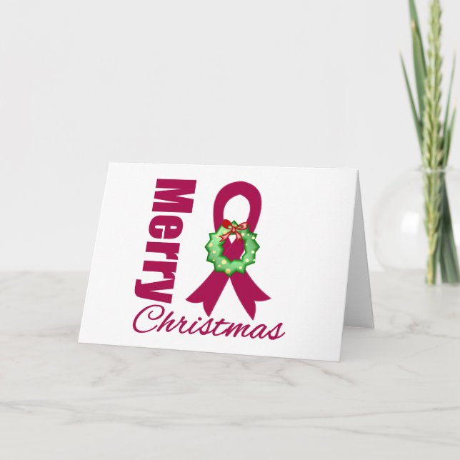 Mutliple Myeloma Awareness Frohe Weihnachtsband Feiertagskarte (Vorderseite)