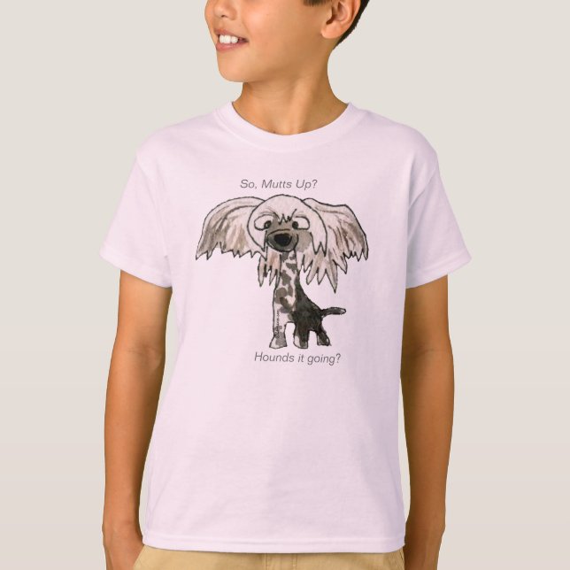 Mutt? Chinesisches Cartoon Dog Kids Tshirt (Vorderseite)