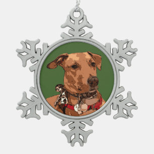 MUTT SCHNEEFLOCKEN Zinn-Ornament