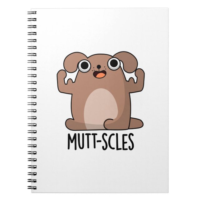 Mutt-Scles Funny Animal Dog Pun Notizblock (Vorderseite)