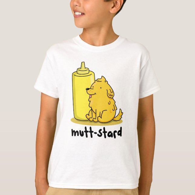 Mutt-stard Funny Doggy Mustard Pun T-Shirt (Vorderseite)