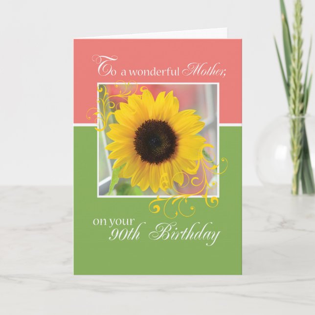 Mutter, 90. Geburtstag, gerade eine Karte (Vorderseite)