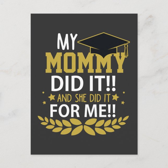 Mutter Abschluss Mama-Schule Postkarte (Vorderseite)