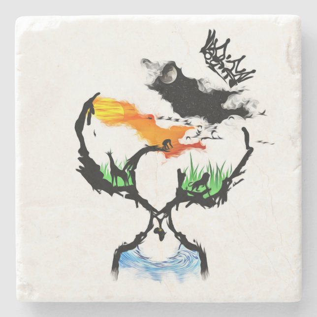 Mutter Afrika Steinuntersetzer (Vorderseite)