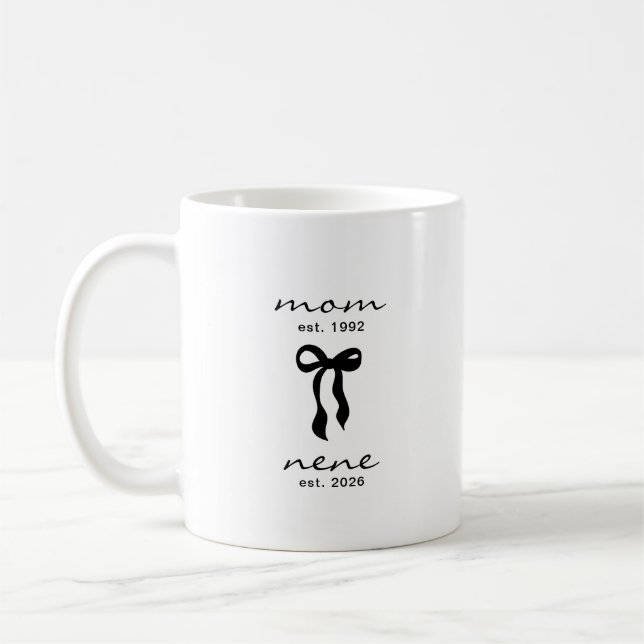 Mutter an Nene Mug Rosa Bogen Streifen Kaffeetasse (Links)