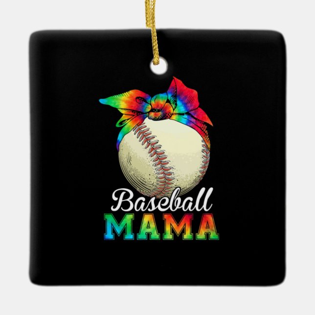 Mutter Art Baseball Mama Birthday Keramikornament (Vorderseite)
