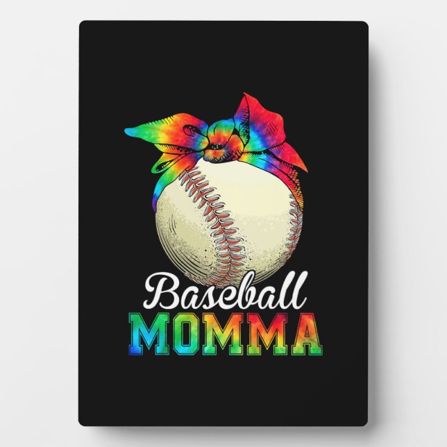 Mutter Art Baseball Momma Geburtstag Fotoplatte (Vorderseite)