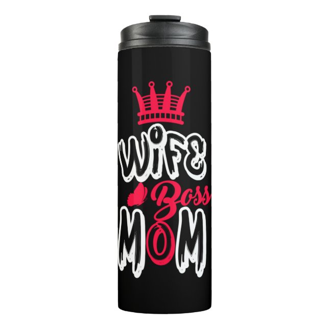 Mutter Art Ehefrau Boss Mama Thermosbecher (Vorderseite)