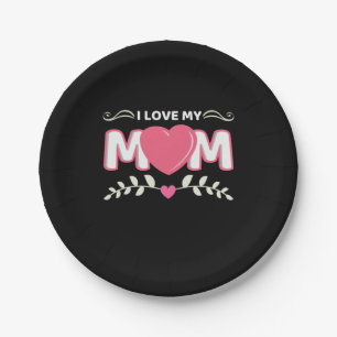 Mutter Art I Liebe Meine Mama Pappteller