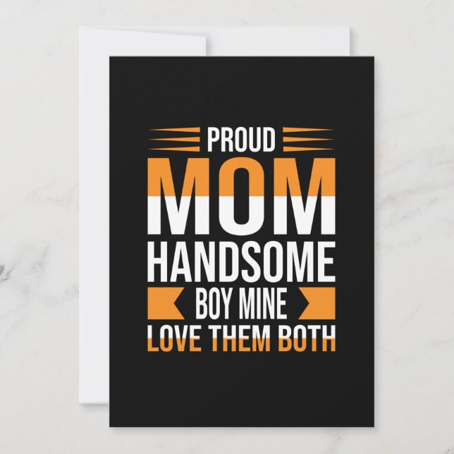 Mutter Art Proud Mama Handsome Boy Einladung (Vorderseite)
