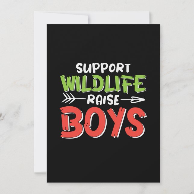 Mutter Art Support Wildlife Raise Boys Einladung (Vorderseite)