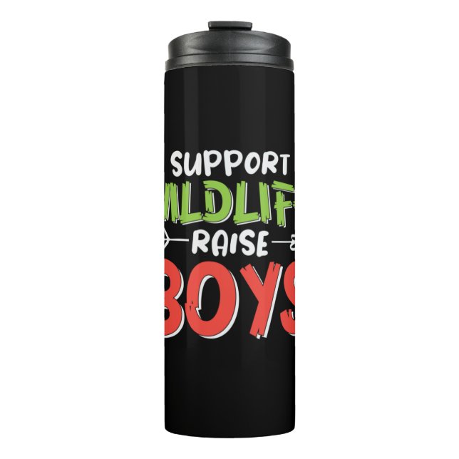 Mutter Art Support Wildlife Raise Boys Thermosbecher (Vorderseite)