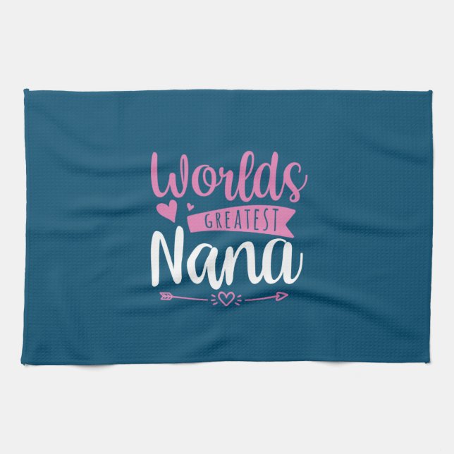 Mutter Art World Beste Nana Geschirrtuch (Horizontal)