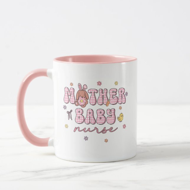 Mutter Baby Krankenschwester Ostertag MBU Osterhas Tasse (Links)