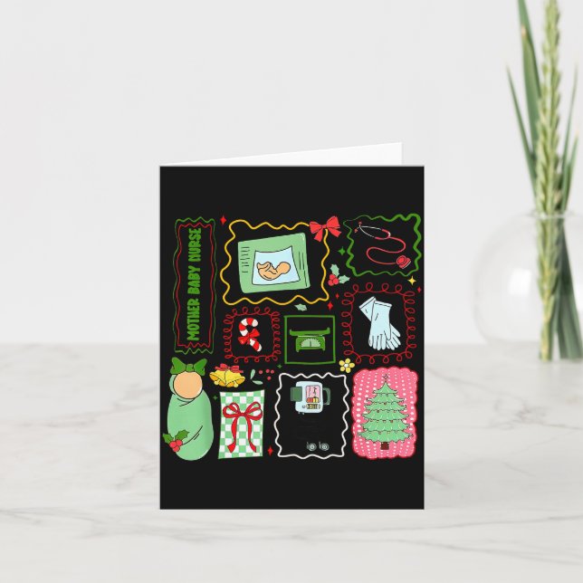 Mutter Baby Krankenschwester Weihnachtsstempel Stp Karte (Vorderseite)