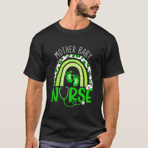 Mutter Baby Nurse Green Leopard Rainbow Ribbon Men T-Shirt